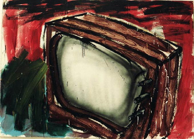Fernseher, 1979, Acryl, Nessel, 217 × 299 cm